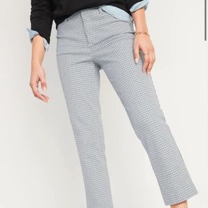 Blue gingham old navy Mid-rise pixie ankle pants